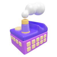 Fabrik 3D-Illustrationssymbol png