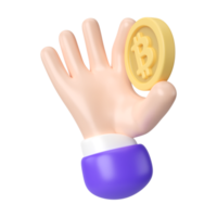 ícone de ilustração 3d bitcoin png