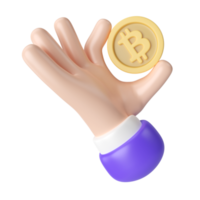 bitcoin 3d illustrazione icona png
