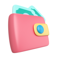 Brieftasche 3D-Illustrationssymbol png