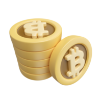 ícone de ilustração 3d bitcoin png