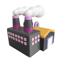 icono de ilustración 3d de fábrica png