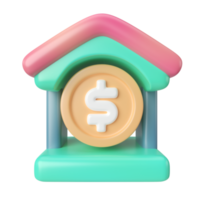 icono de ilustración 3d de banco png