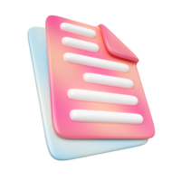 documento icono de ilustración 3d png