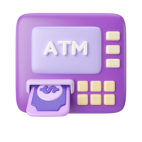 atm ícone de ilustração 3d png