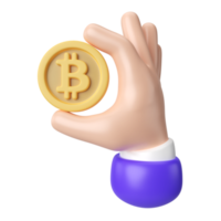 icono de ilustración 3d de bitcoin png