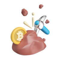 crypto mijnbouw 3d illustratie icoon png