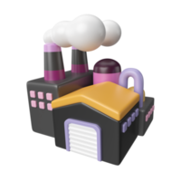 icône d'illustration 3d d'usine png