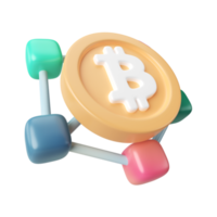 ícone de ilustração 3d bitcoin png