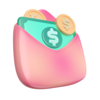 ícone de ilustração 3d de salário png