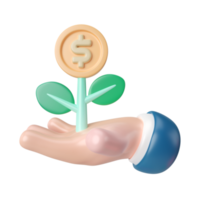 icono de ilustración 3d de inversión png