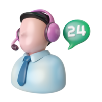 ícone de ilustração 3d de call center png