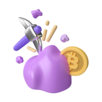 icono de ilustración 3d de criptominería png