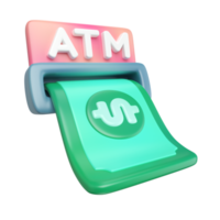 atm ícone de ilustração 3d png