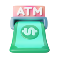 atm ícone de ilustração 3d png