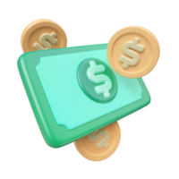 icono de ilustración 3d de dinero png