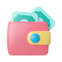 Brieftasche 3D-Illustrationssymbol png