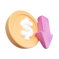 Deflation 3D-Illustrationssymbol png