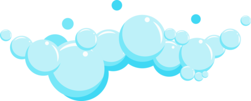 espuma de jabón de dibujos animados con burbujas. espuma azul claro de baño, champú, afeitado, mousse png