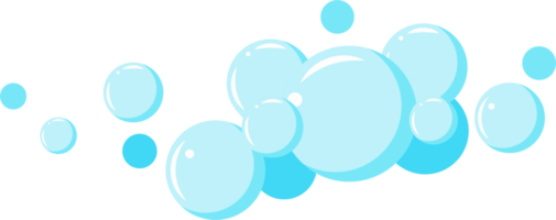 espuma de jabón de dibujos animados con burbujas. espuma azul claro de baño, champú, afeitado, mousse png