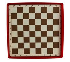 plastic chess board isolated on a white background. photo