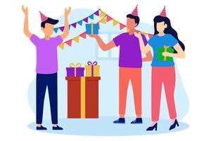 Birthday Party Flat Design Illustration vector