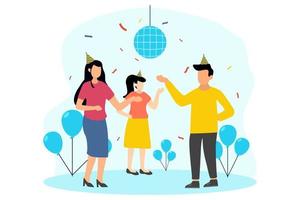 Birthday Party Flat Design Illustration vector