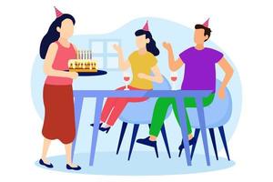 Birthday Party Flat Design Illustration vector