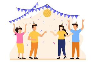 Birthday Party Flat Design Illustration vector