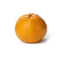 ripe orange tangerine isolated on white background, close up photo