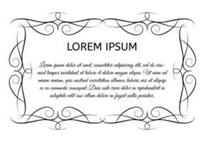 Decorative vintage horizontal frame with the place for your text in center. Vintage ornament greeting card template. Vector illustration.