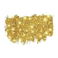 Golden Paint Glittering backdrop on a white background. Background with gold sparkles and glitter effect. Empty space for your text. Vector illustration