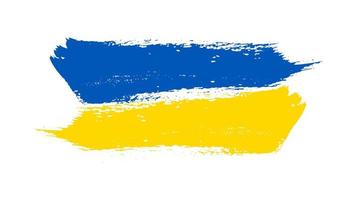 Ukrainian national flag in grunge style. Painted with a brush stroke flag of Ukraine. Vector illustration