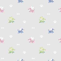 seamless repeat pattern animal pet dachshund sausage dog repeat pattern with paw foot print and bone, background  flat vector illustration design