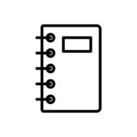 carpeta de archivos, cuaderno, planificador diario, icono de organizador personal en diseño de estilo de línea aislado en fondo blanco. trazo editable. vector