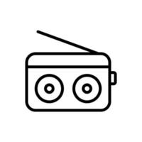 icono de reproductor de radio en diseño de estilo de línea aislado sobre fondo blanco. trazo editable. vector