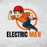 icono y logotipo de hombre eléctrico vector