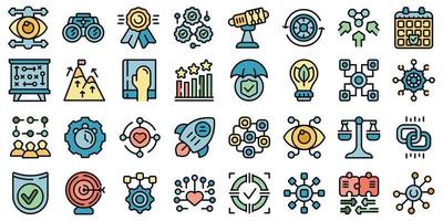 Integrity icons set vector flat