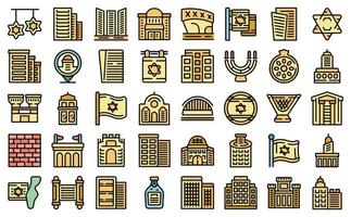 Tel Aviv icons set vector flat