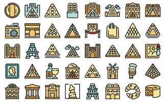 conjunto de iconos de louvre vector plano