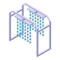 Automated car wash rain icon isometric vector. Auto clean vector