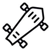 Longboard activity icon outline vector. Wheel equipment vector