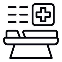 Emergency room bed icon outline vector. Medical patient vector
