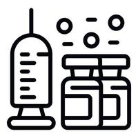 Injection icon outline vector. Hospital room vector