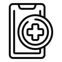 vector de contorno de icono de llamada telefónica de emergencia. clínica de medicina