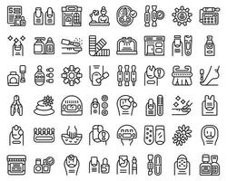 Nail service icons set outline vector. Manicure gel vector