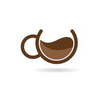 coffee glass logo vector