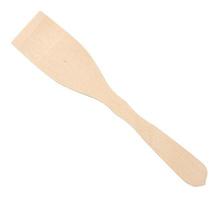New wooden kitchen spatula isolated on white background photo