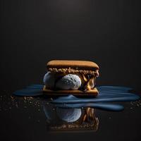 foto smores sobre fondo negro fotografía de comida