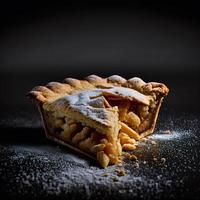 Photo Apple pie on black background food photography